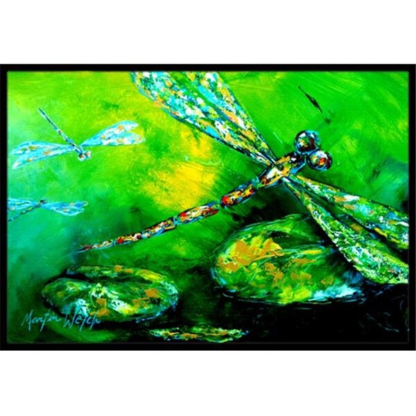 Carolines Treasures Carolines Treasures MW1114MAT 18 x 27 in. Dragonfly Summer Flies Indoor & Outdoor Doormat MW1114MAT - main